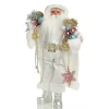 Pastel and White Santa Christmas Ornament Christmas Figurines|