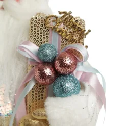 Pastel and White Santa Christmas Ornament Christmas Figurines|