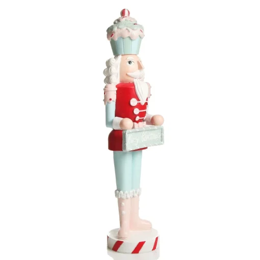 Pastel Nutcracker Ornament holding Merry Christmas Sign Christmas Nutcrackers|