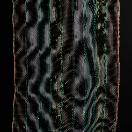 Pastel Stripe Metallic Thread Decomesh Roll Decomesh|