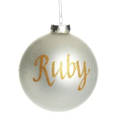 Pearl Glass Personalised Christmas Bauble Personalised Baubles|