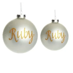 Pearl Glass Personalised Christmas Bauble Personalised Baubles|