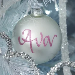 Pearl Glass Personalised Christmas Bauble Personalised Baubles|