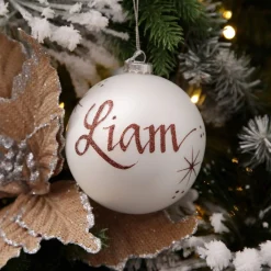 Pearl Glass Personalised Christmas Bauble Personalised Baubles|