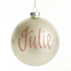 Pearl Glass Personalised Christmas Bauble Personalised Baubles|