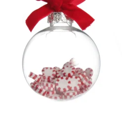 Peppermint Candy Filled Bauble Clear Shatterproof Bauble Decorative Christmas Baubles|