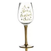 Personalised 'A Glass of Christmas Cheer' Wine Glass Gold Stem Christmas Wine Glasses And Mugs|