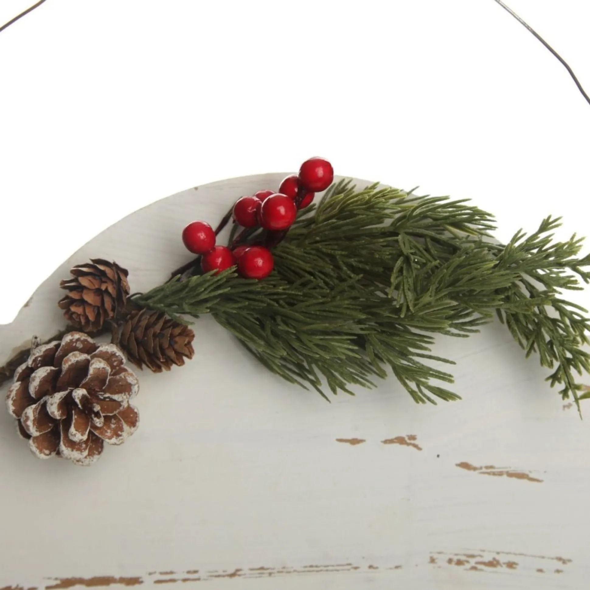 Personalised Arched Country Christmas Wood Plaque with Red Berry Christmas Plaques|