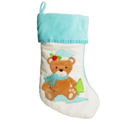 Personalised Baby Blue Teddy Bear Christmas Stocking Personalised Stockings|