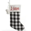 Personalised Black and White Buffalo Check Christmas Stocking Personalised Stockings|