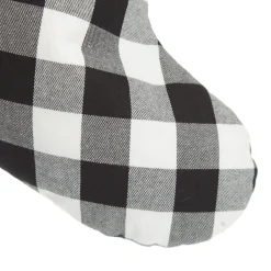 Personalised Black and White Buffalo Check Christmas Stocking Personalised Stockings|