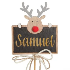 Personalised Blackboard Stake with Peeping Deer Christmas Table Decor|