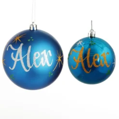 Personalised Blue Shatterproof Christmas Bauble Personalised Baubles|