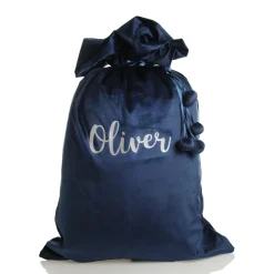 Personalised Blue Velvet Santa Sack Personalised Santa Sacks|