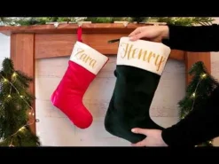 Personalised Bottle Green Velvet Christmas Stocking Personalised Stockings|