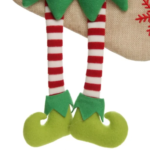 Personalised Boy Elf Christmas Stocking with Dangly Legs Personalised Stockings|