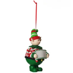 Personalised Boy Elf with Candy Cane Christmas Ornament Christmas Character Baubles|