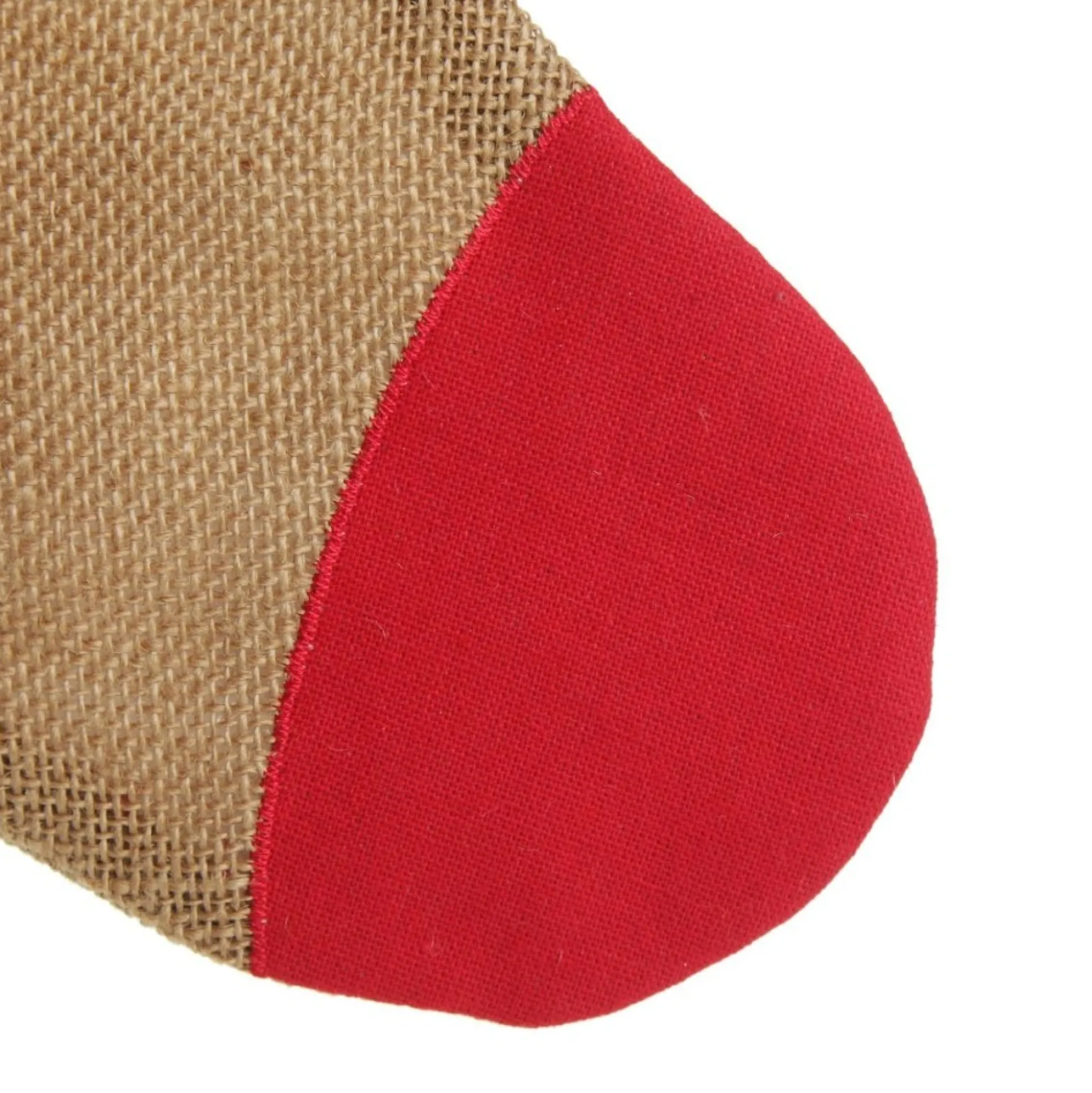 Personalised Burlap and Linen Bauble Stocking with Red Trim Personalised Stockings|
