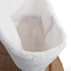 Personalised Burlap and White Fur Santa Sack Personalised Santa Sacks|