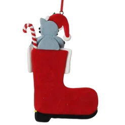 Personalised Cat in Santa Boot Christmas Decoration Personalised Decorations|