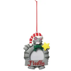 Personalised Christmas Cat Photo Frame Decoration Personalised Decorations|