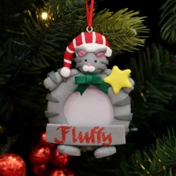 Personalised Christmas Cat Photo Frame Decoration Personalised Decorations|