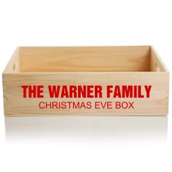 Personalised Christmas Eve Wooden Crate Christmas Eve Keepsake Boxes|