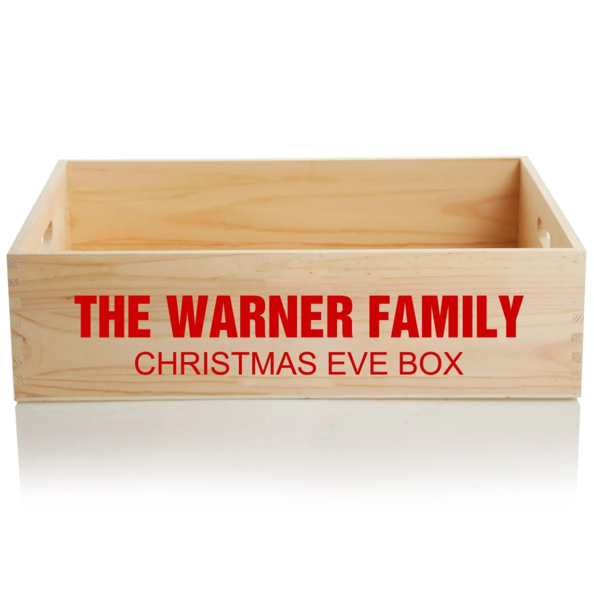 Personalised Christmas Eve Wooden Crate Christmas Eve Keepsake Boxes|