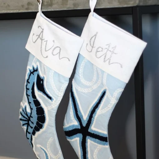 Personalised Coastal Starfish Christmas Stocking Personalised Stockings|