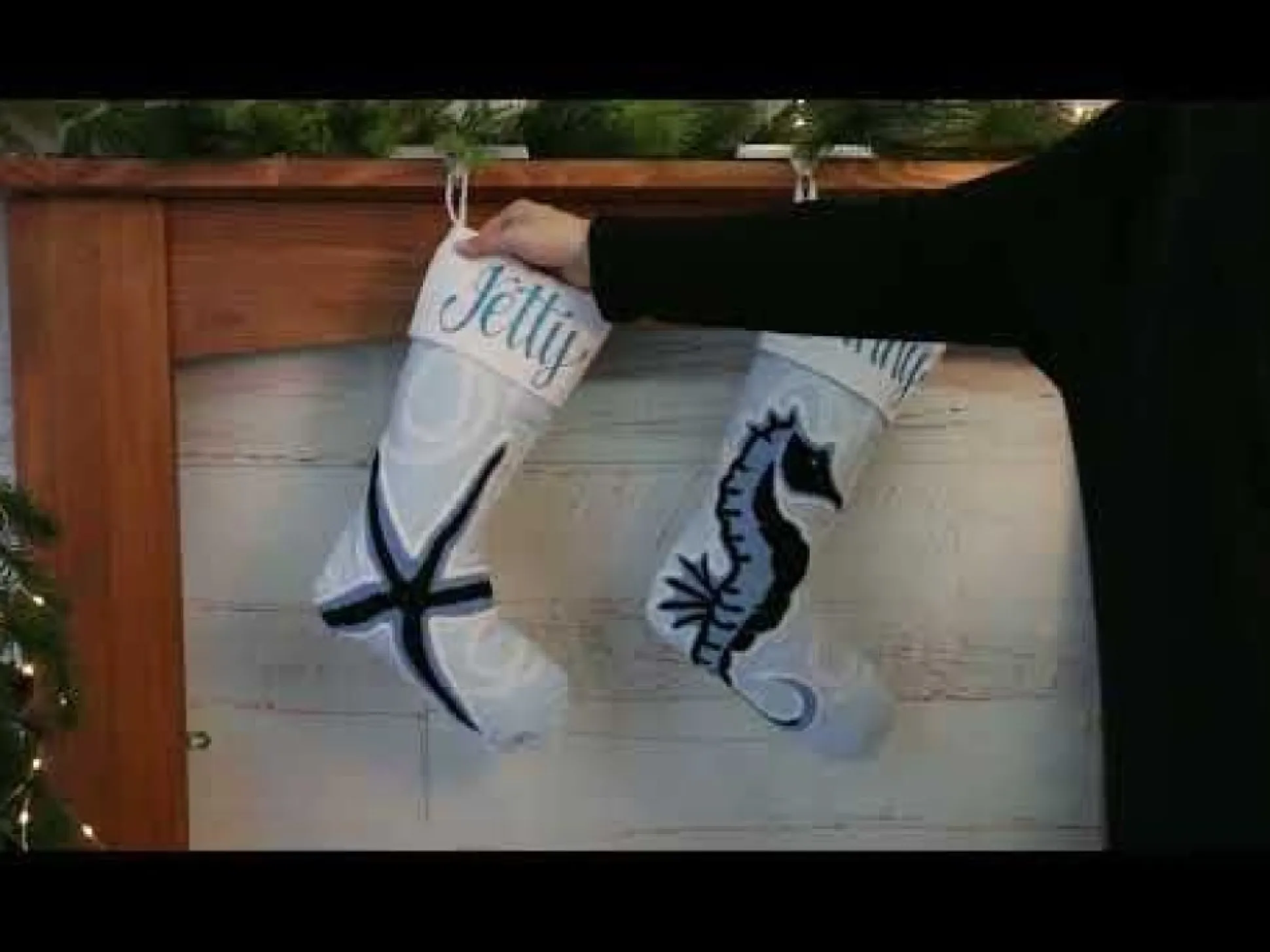 Personalised Coastal Starfish Christmas Stocking Personalised Stockings|