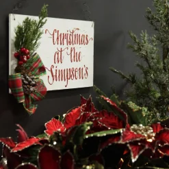 Personalised Country Christmas Wood Plaque with Red Berry Christmas Plaques|