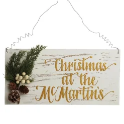 Personalised Country Christmas Wood Plaque with White Berry Christmas Plaques|