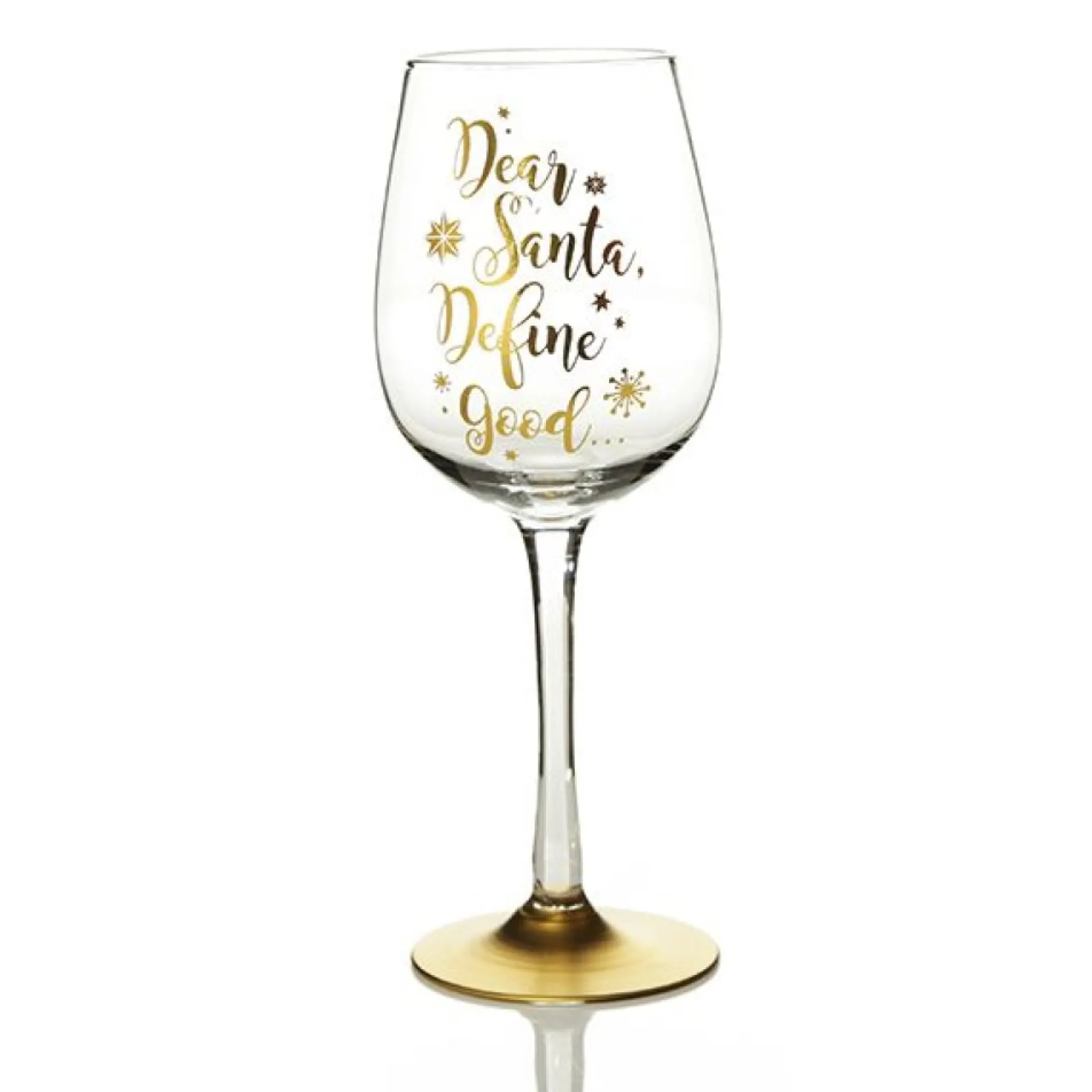 Personalised 'Dear Santa, Define Good' Wine Glass Christmas Wine Glasses And Mugs|