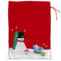 Personalised Deluxe Velvet Snowman Sack Personalised Santa Sacks|
