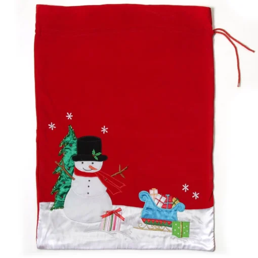 Personalised Deluxe Velvet Snowman Sack Personalised Santa Sacks|