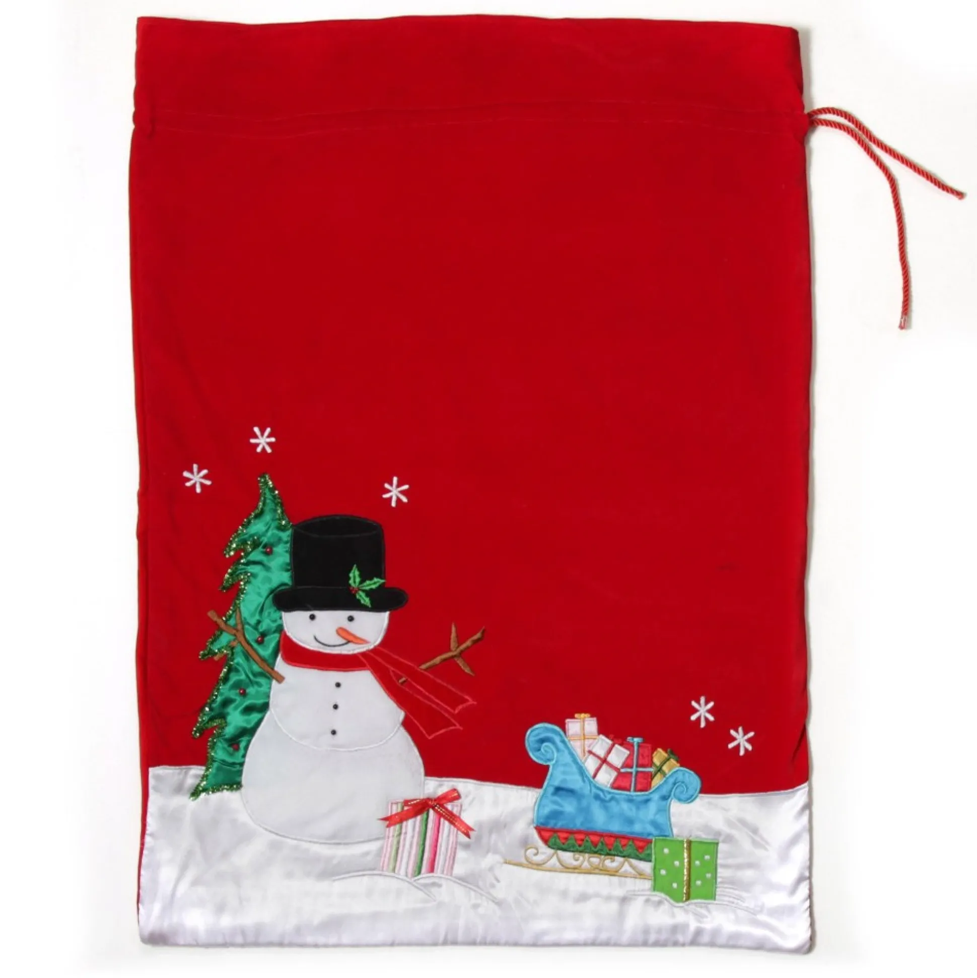 Personalised Deluxe Velvet Snowman Sack Personalised Santa Sacks|