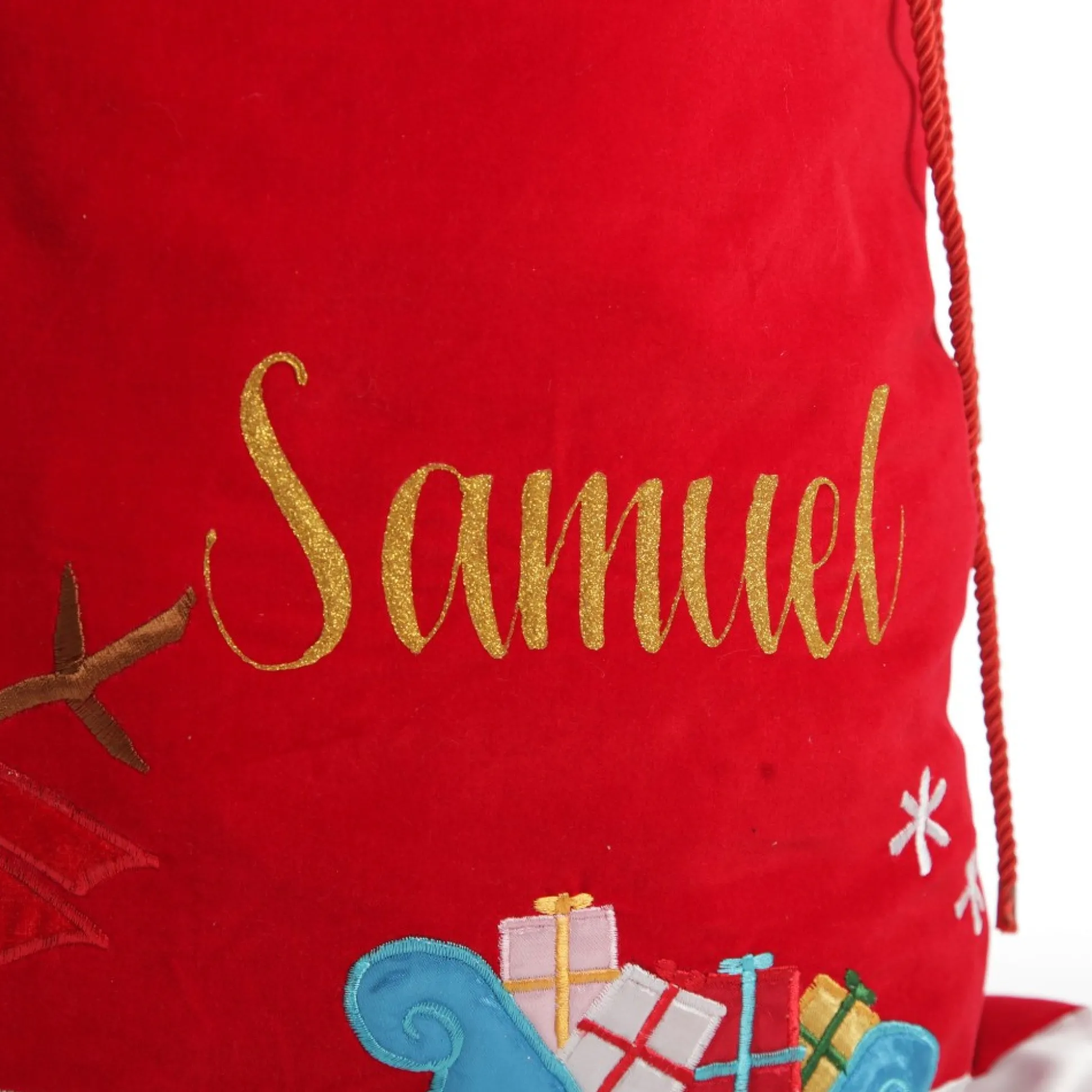 Personalised Deluxe Velvet Snowman Sack Personalised Santa Sacks|