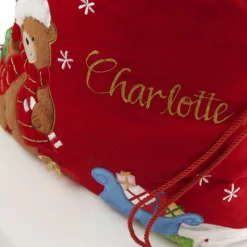 Personalised Deluxe Velvet Teddy Sack Personalised Santa Sacks|