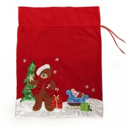 Personalised Deluxe Velvet Teddy Sack Personalised Santa Sacks|