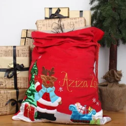 Personalised Deluxe Velvet Reindeer Sack Personalised Santa Sacks|