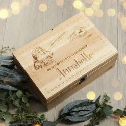 Personalised Do Not Open Wooden Christmas Eve Box Gift Wrap, Boxes, Bags & Tags|