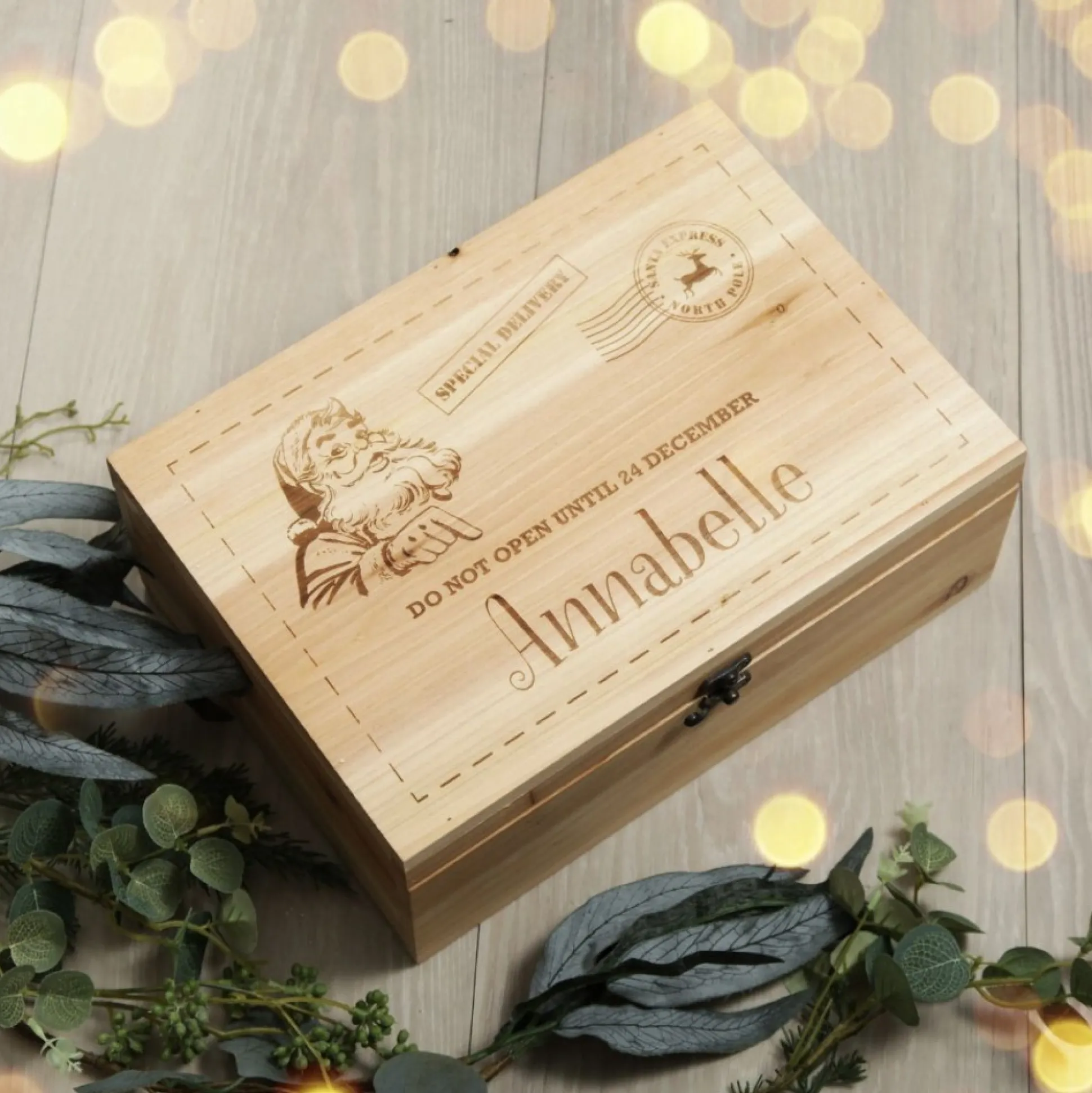 Personalised Do Not Open Wooden Christmas Eve Box Gift Wrap, Boxes, Bags & Tags|