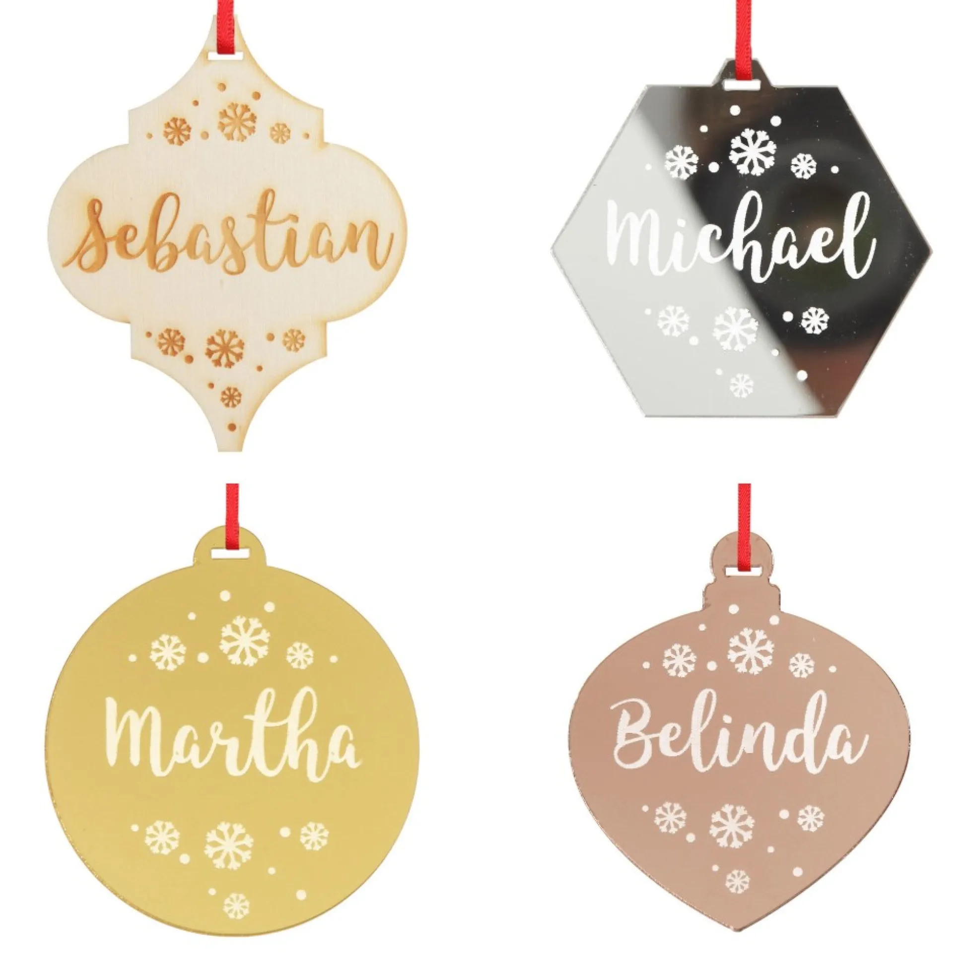 Personalised Etched Finial Christmas Decoration Personalised Decorations|