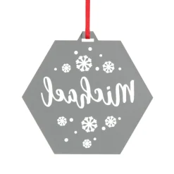 Personalised Etched Hexagon Christmas Decoration Personalised Decorations|