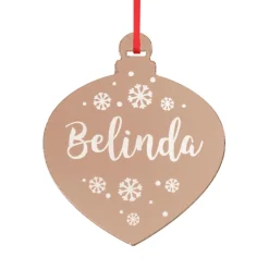 Personalised Etched Teardrop Christmas Decoration Personalised Decorations|