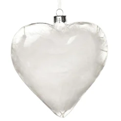 Personalised Feather Glass Heart - Feathers are Reminders - Gold Memorial Baubles|