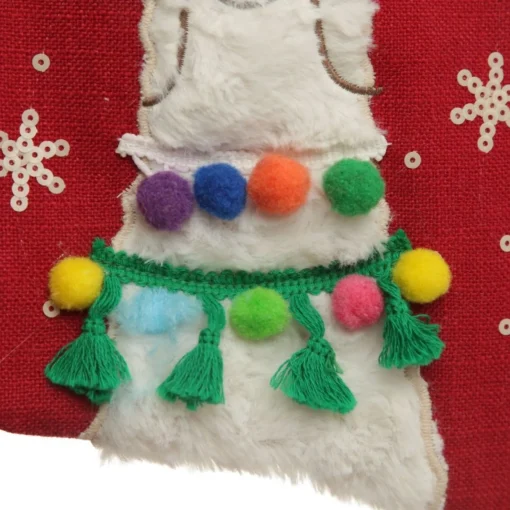 Personalised Fluffy Boy Llama Red Christmas Stocking Personalised Stockings|