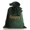 Personalised Forest Green Velvet Santa Sack Personalised Santa Sacks|