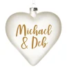Personalised Frosted Glass Heart Personalised Baubles|