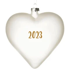 Personalised Frosted Glass Heart Personalised Baubles|